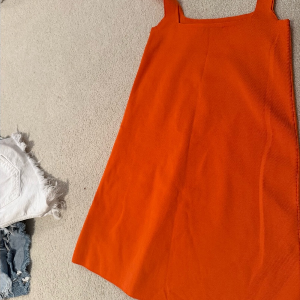 Zara Bold Orange Sleeveless Dress
